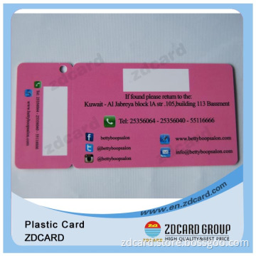 Plastic Diecut Tag Card